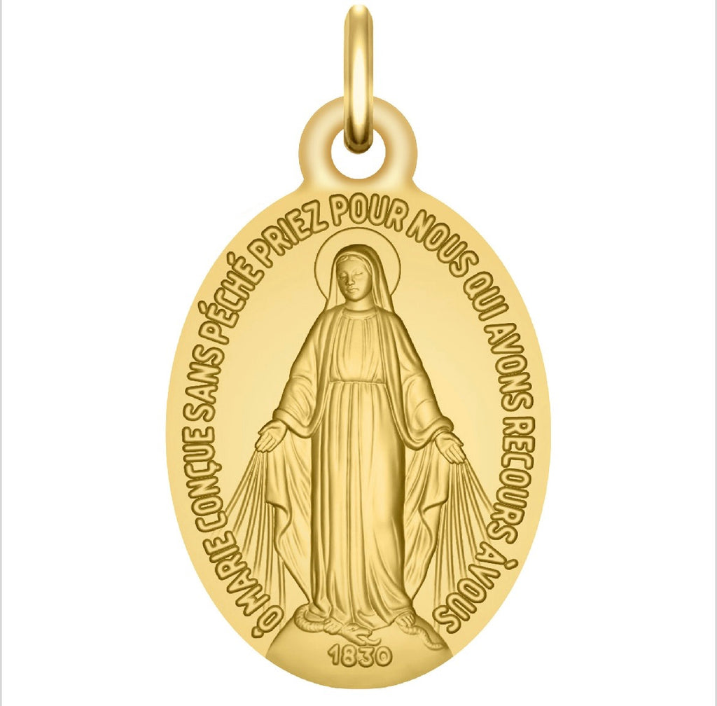 Médaille Vierge Miraculeuse - Or jaune 9carat
