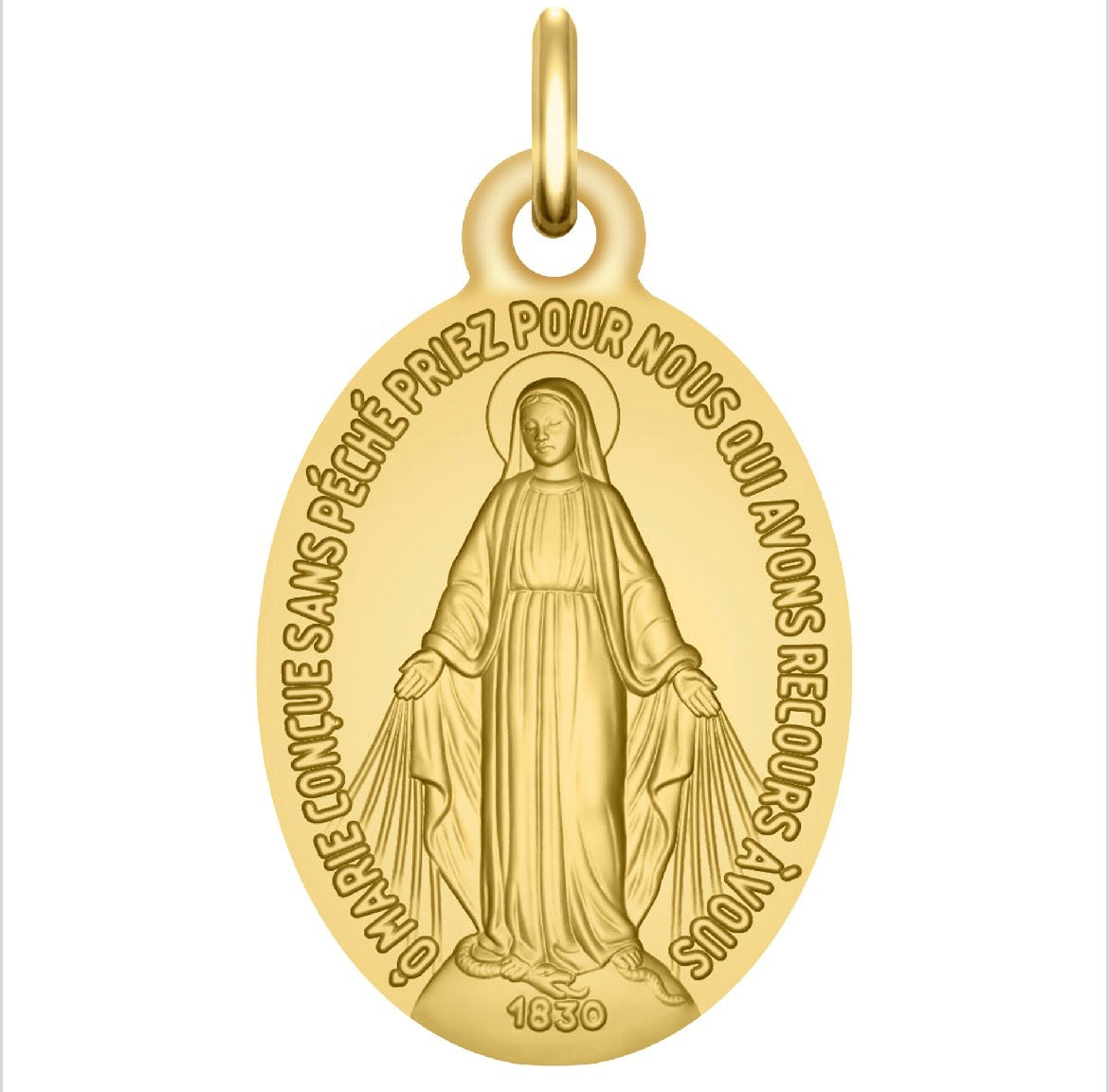 Médaille Vierge Miraculeuse - Or jaune 9carat