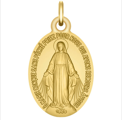 Médaille Vierge Miraculeuse - Or jaune 9carat