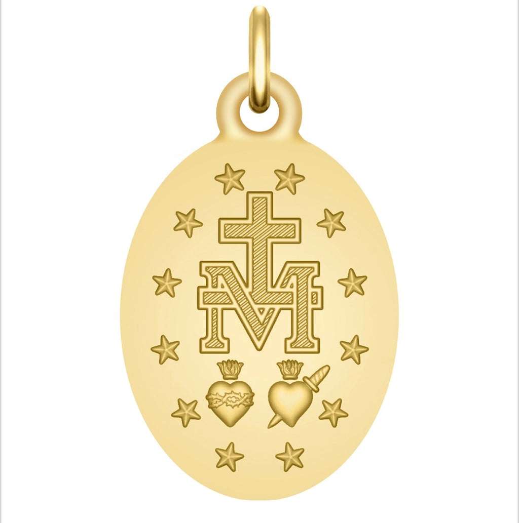 Médaille Vierge Miraculeuse - Or jaune 9carat