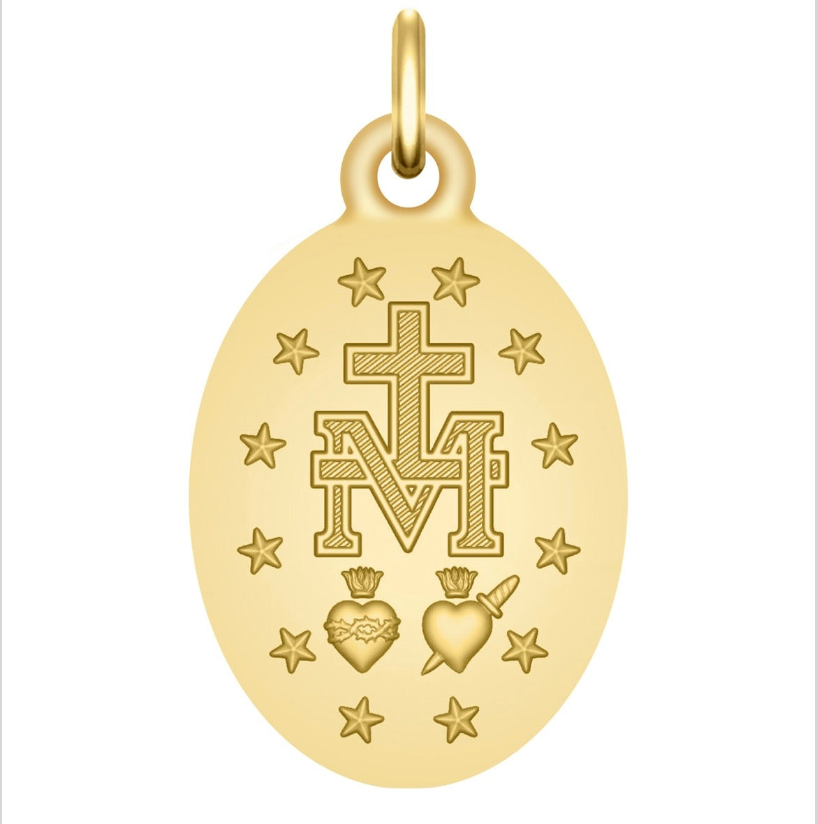Médaille Vierge Miraculeuse - Or jaune 9carat