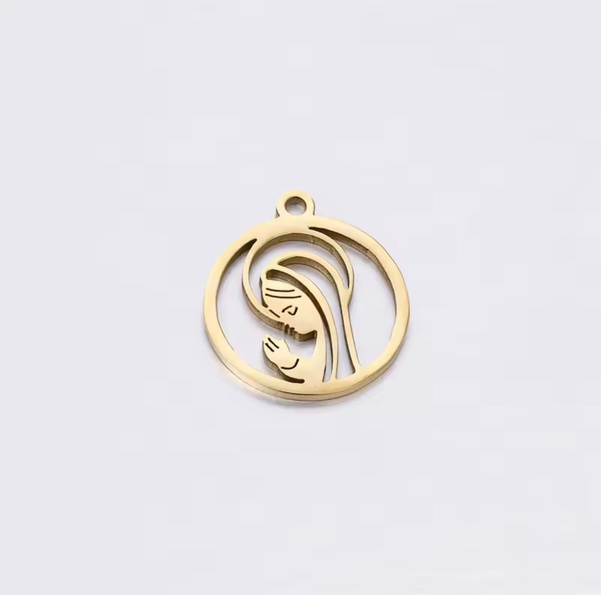 Pendentif de la Vierge Marie en prière - Metal inoxydable