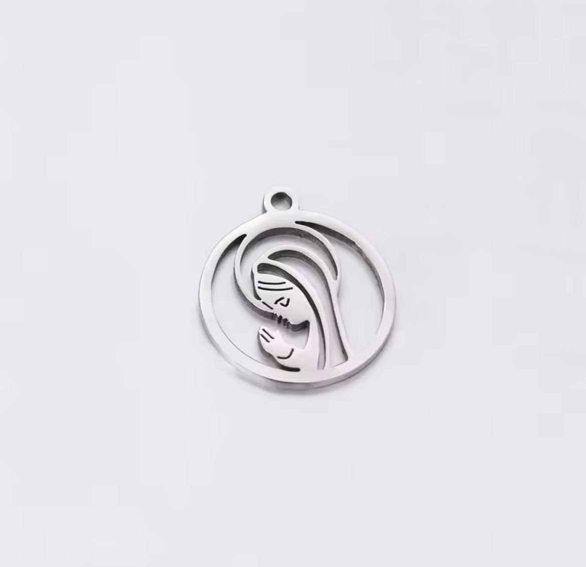 Pendentif de la Vierge Marie en prière - Metal inoxydable