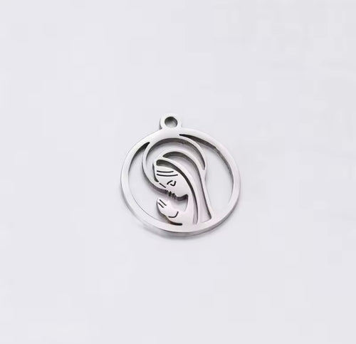 Pendentif de la Vierge Marie en prière - Metal inoxydable